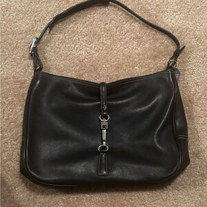 Coach Black Leather Hobo Shoulder Bag